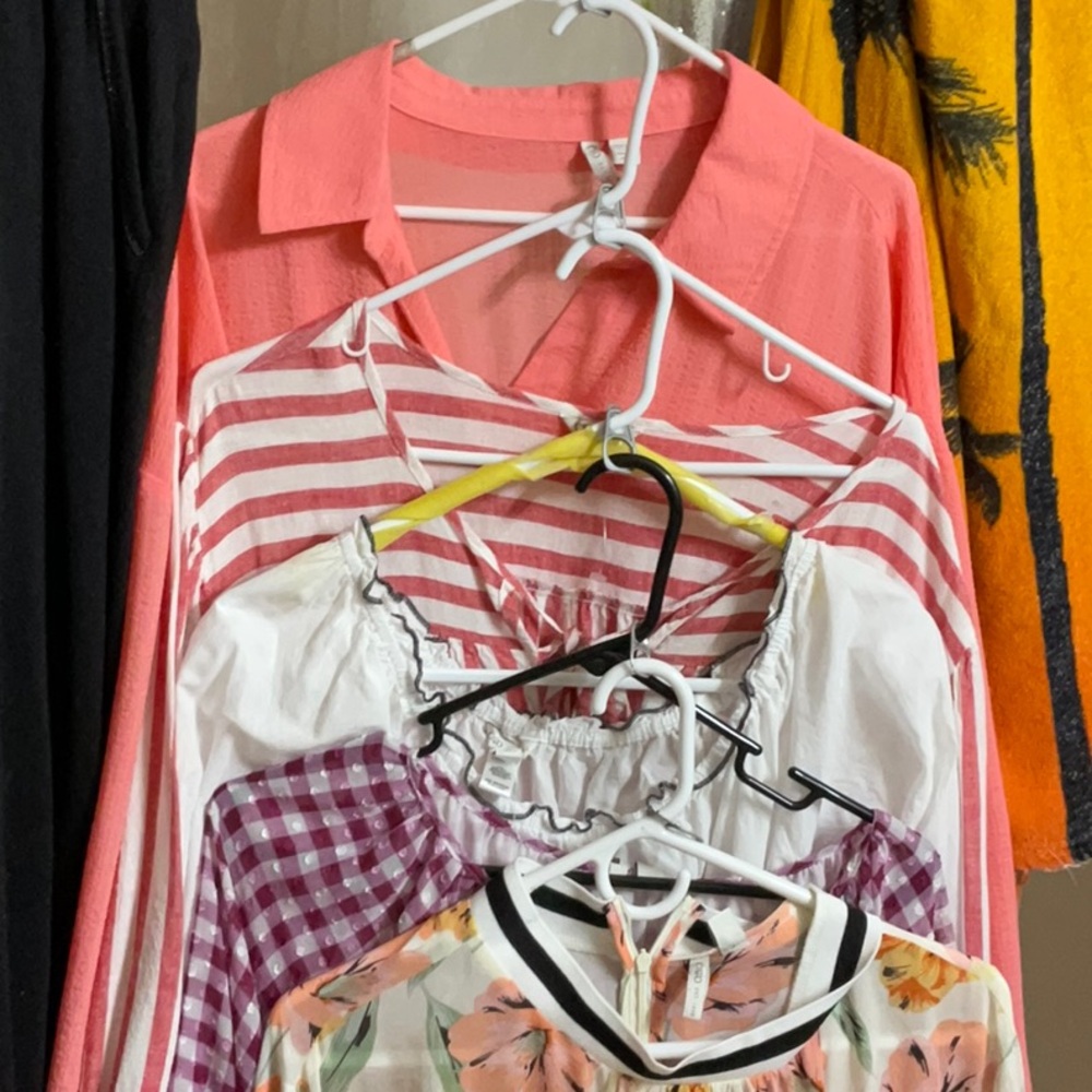 Set of five long sleeve tops